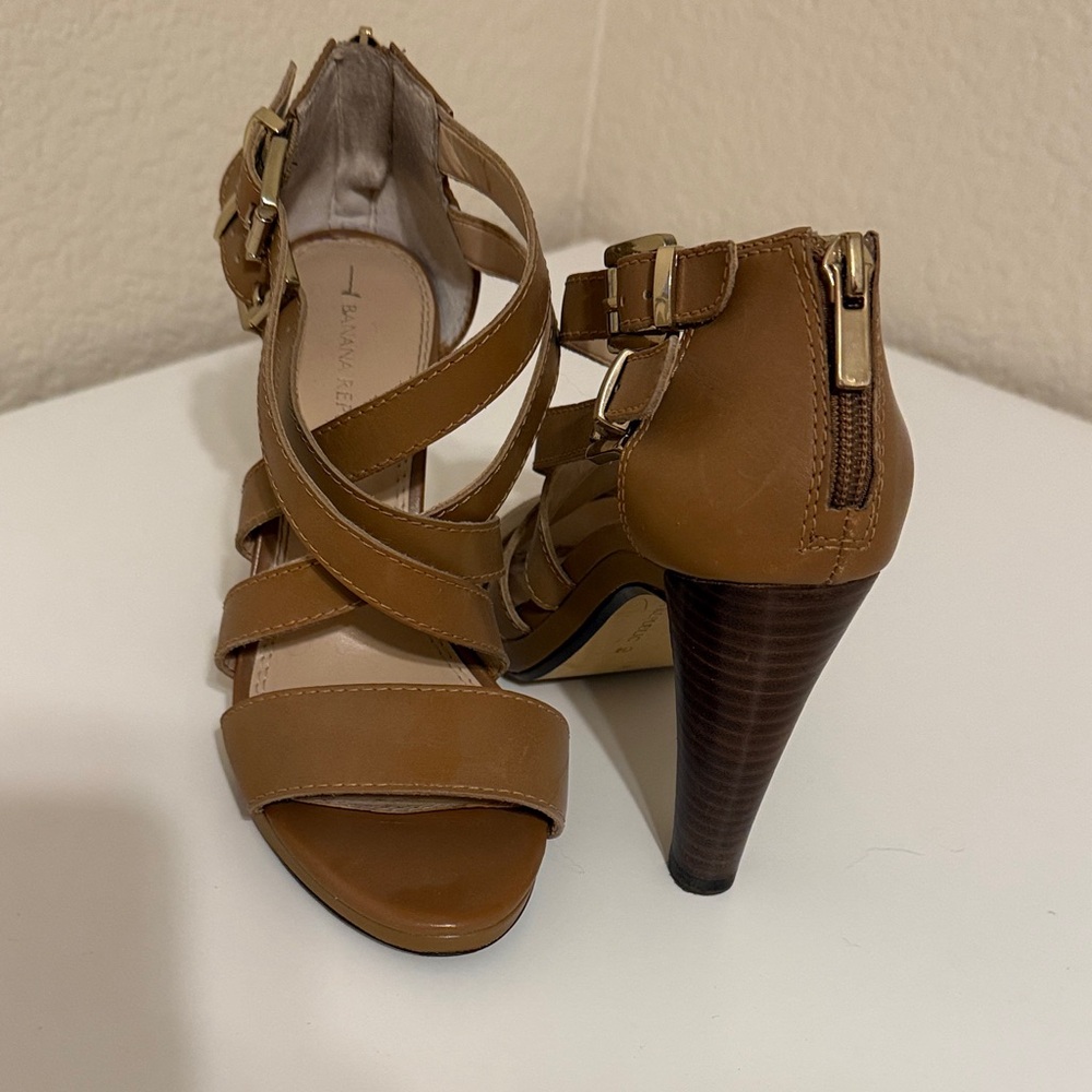 Banana Republic Cognac Strappy High Heel Sandals